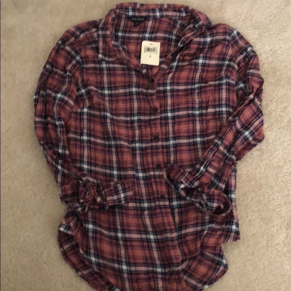 Luck brand plaid button down size small